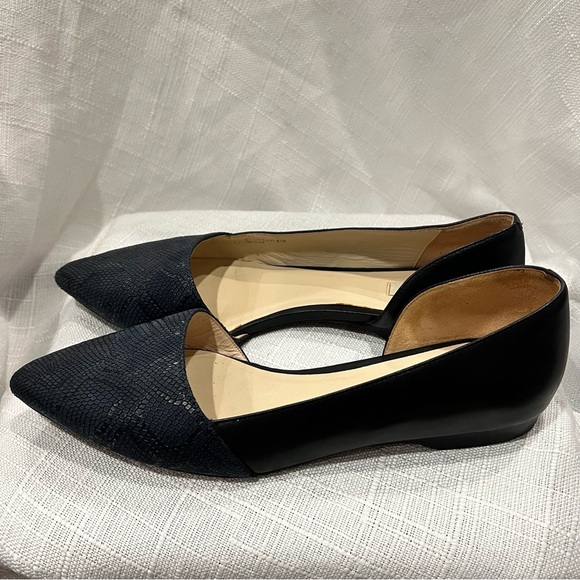 Cole Haan Shoes - Cole Haan Flats Blue Navy Snakeskin Pattern Pointed Toe Women’s Size 8.5B